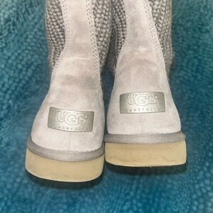 UGG Light Gray Knit Boots